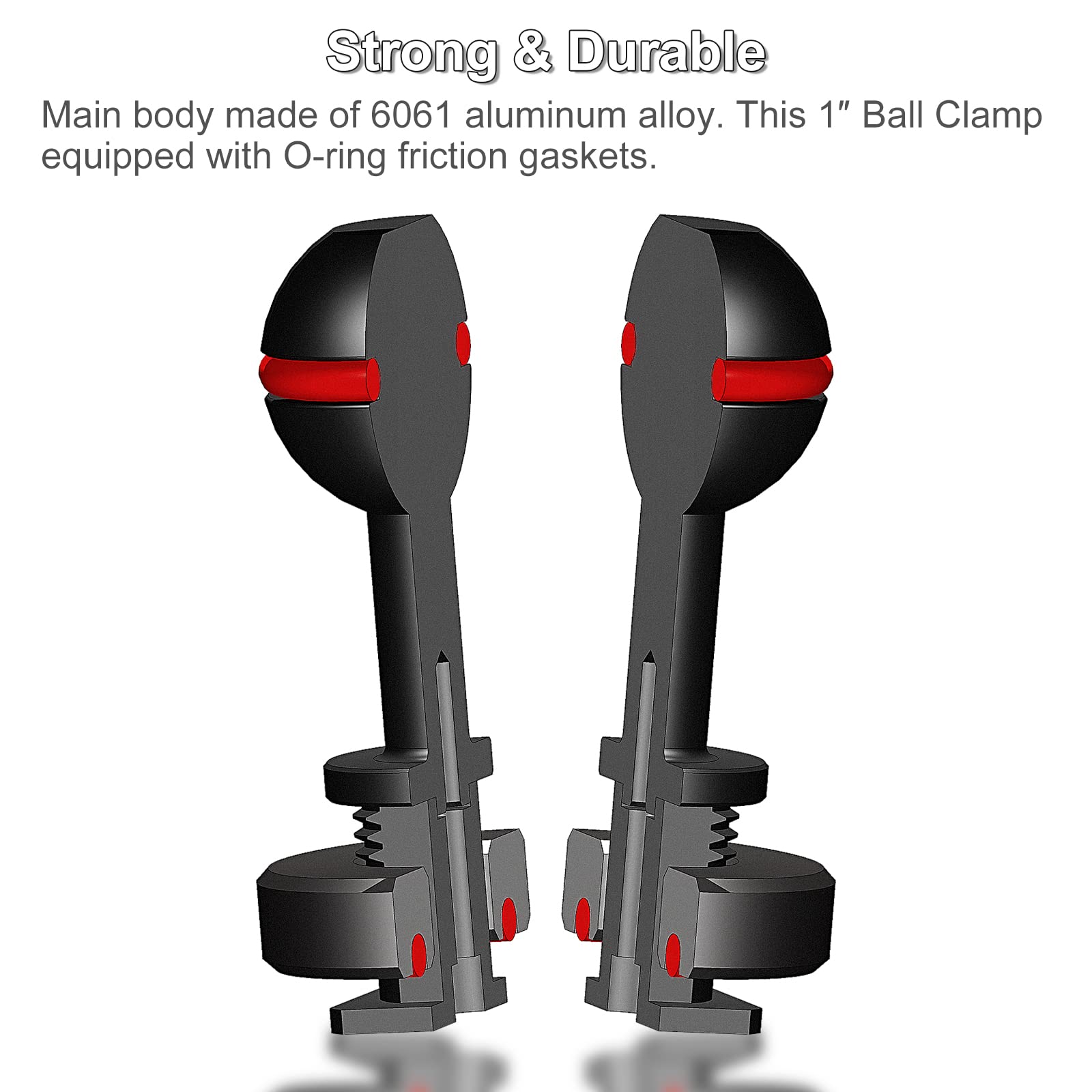 Minifocus 1'' Ball Head Cold Shoe Base Adapter, Universal Ball Joint Bracket With Cold Shoe Base Adapter For Diving Light Underw